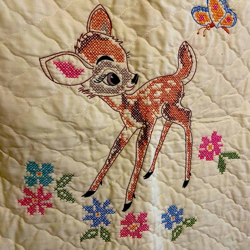 Vintage Disney Bambi baby blanket cross stitch design